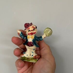 Vintage Colorful Clown Figurine 1980s